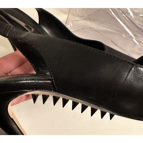 BCBGeneration Slingback Heels Pointed Toe Black Sz 9.5 M Whimsigoth Rebel Chic - Picture 10 of 14
